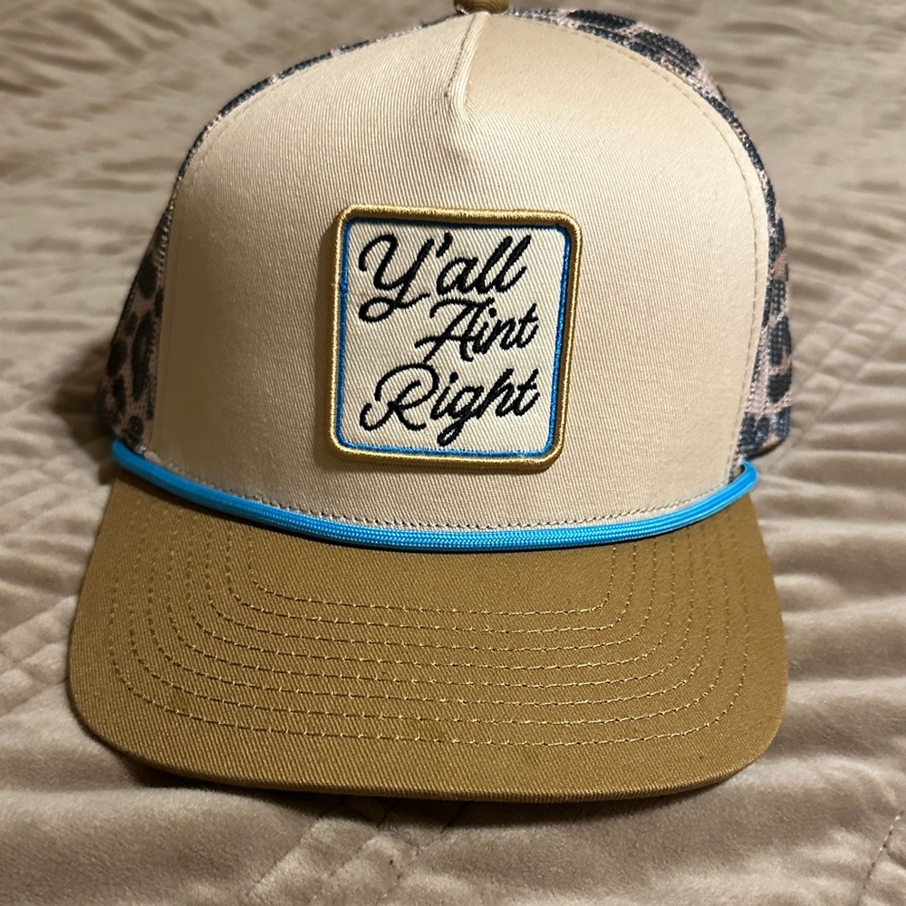 Tan and Leopard Print Trucker Hat